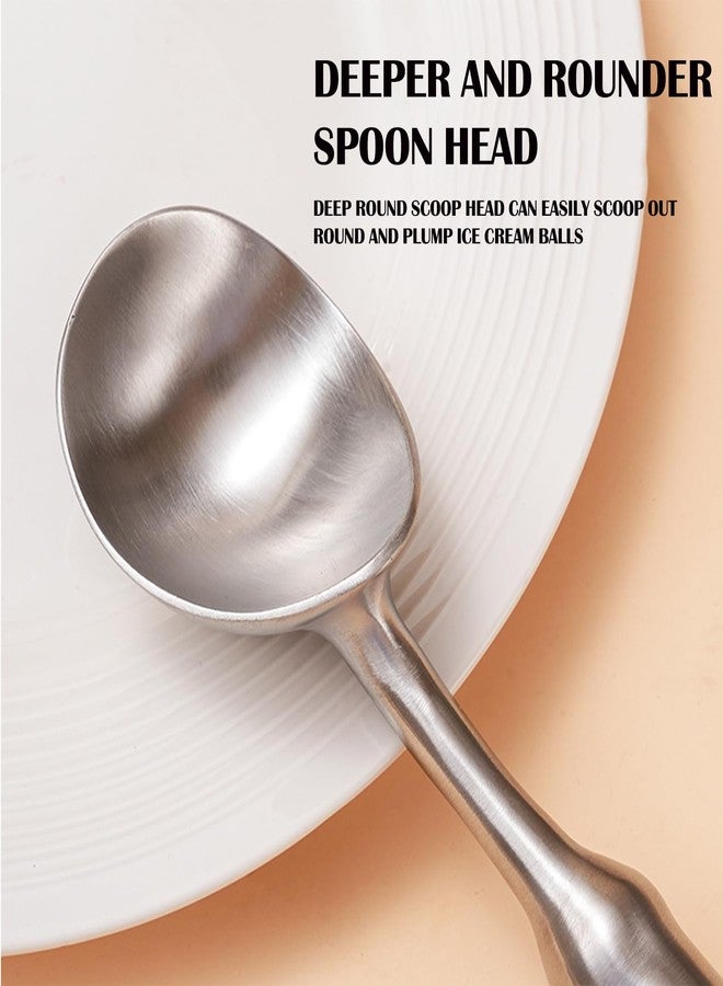 Ceoyiler Stainless Steel Ice Cream Scoop, Heavy Duty, Ergonomically Designed Handle for Comfort, Ice Cream Scoop for Gelato, Sorbet, Fruit, Dishwasher Safe, Silver, 1 Count - Image 5